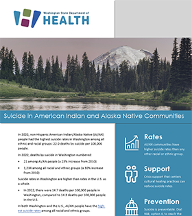 Screenshot of the 2025 fact sheet titled "Suicide in American Indian and Alaska Native Communities"